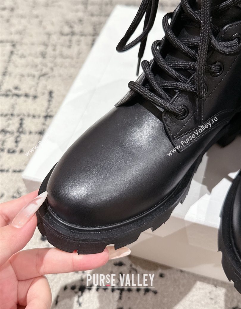 Celine Black Calfskin Leather Ankle Boots with Buckle 2025 CE1209028 (MD-251209068)