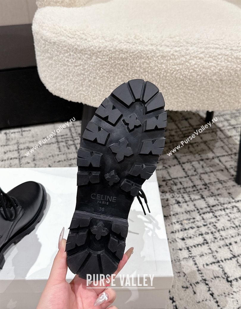 Celine Black Calfskin Leather Ankle Boots with Buckle 2025 CE1209028 (MD-251209068)