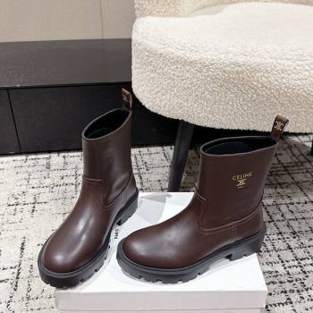 Celine Margaret Ankle Boots 3.5cm in Calfskin Leather Brown 2025 1209 (MD-251209056)