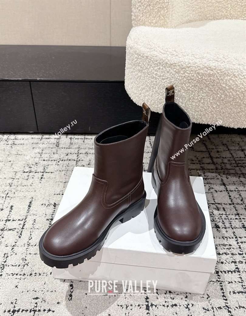 Celine Margaret Ankle Boots 3.5cm in Calfskin Leather Brown 2025 1209 (MD-251209056)