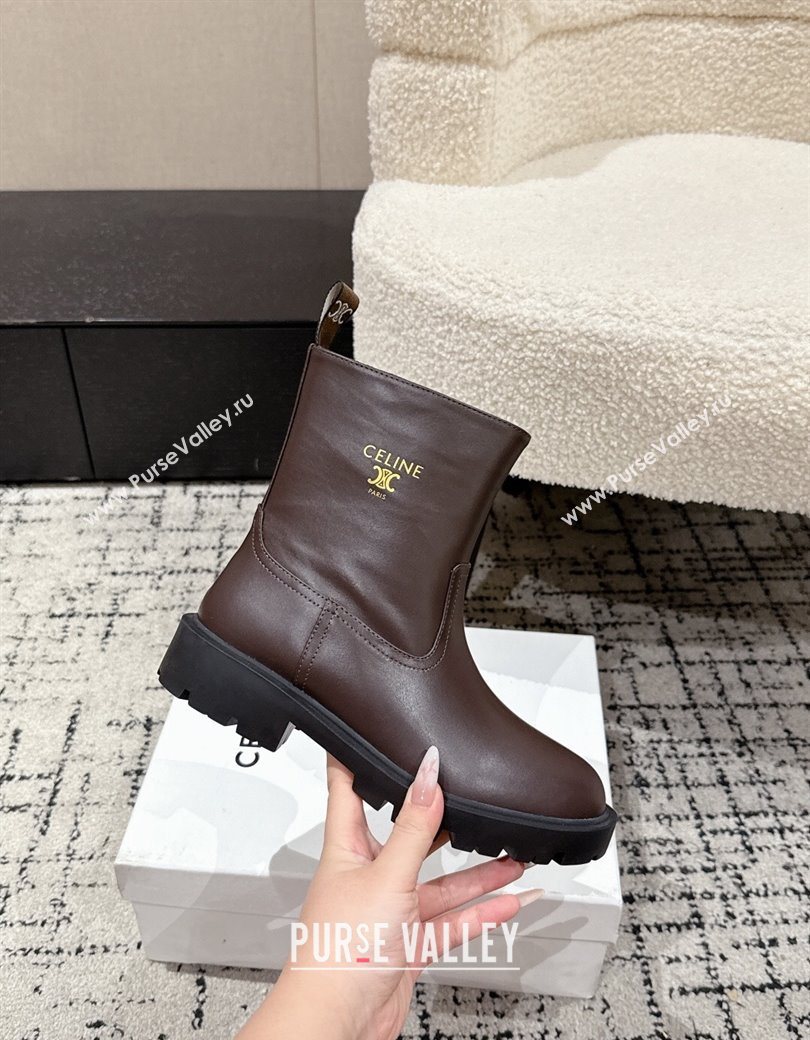 Celine Margaret Ankle Boots 3.5cm in Calfskin Leather Brown 2025 1209 (MD-251209056)