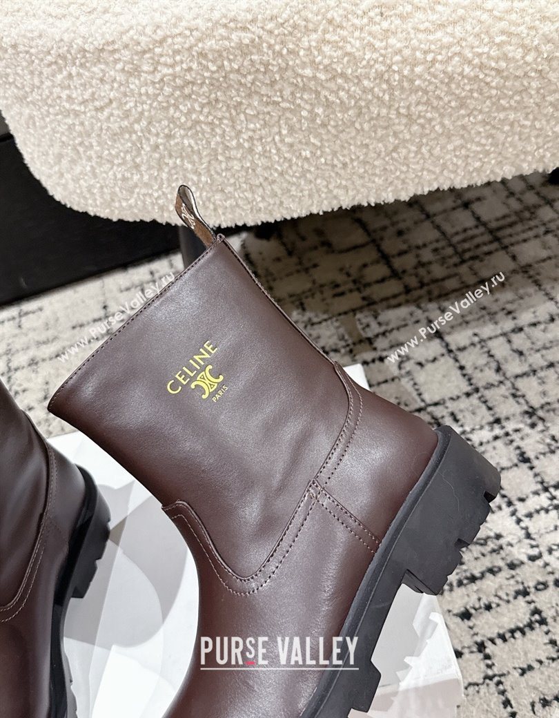 Celine Margaret Ankle Boots 3.5cm in Calfskin Leather Brown 2025 1209 (MD-251209056)