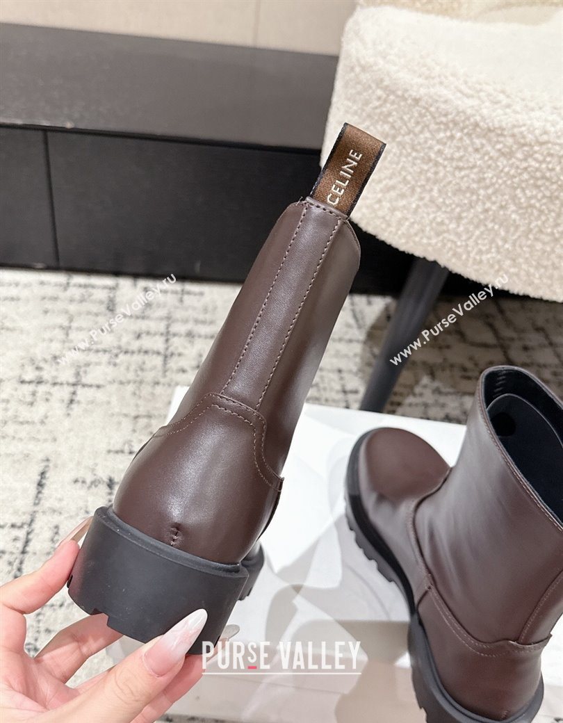 Celine Margaret Ankle Boots 3.5cm in Calfskin Leather Brown 2025 1209 (MD-251209056)