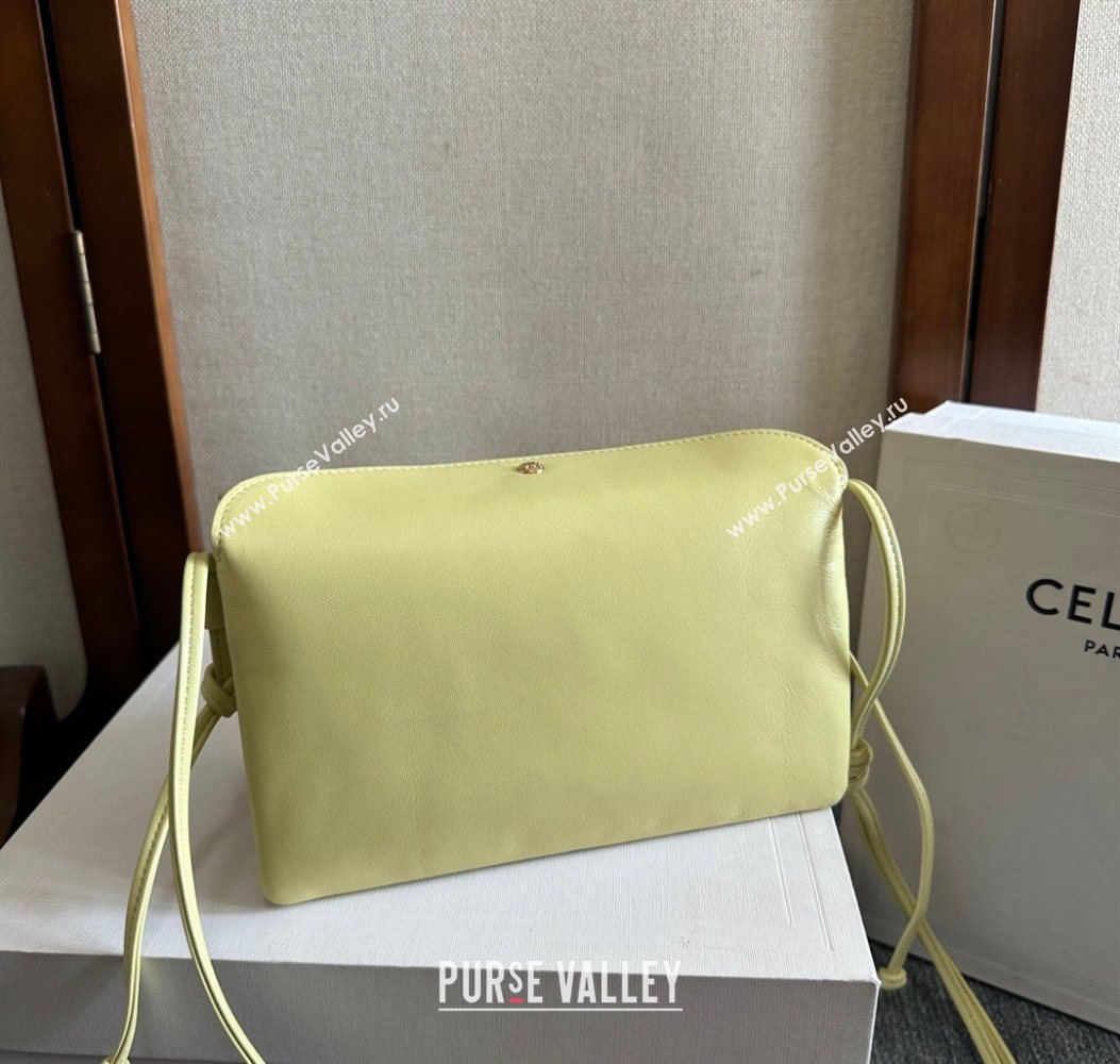 Celine Trio Flap Bag in Smooth Lambskin Leather Citrus Yellow 2026 10P862 (BL-260121005)