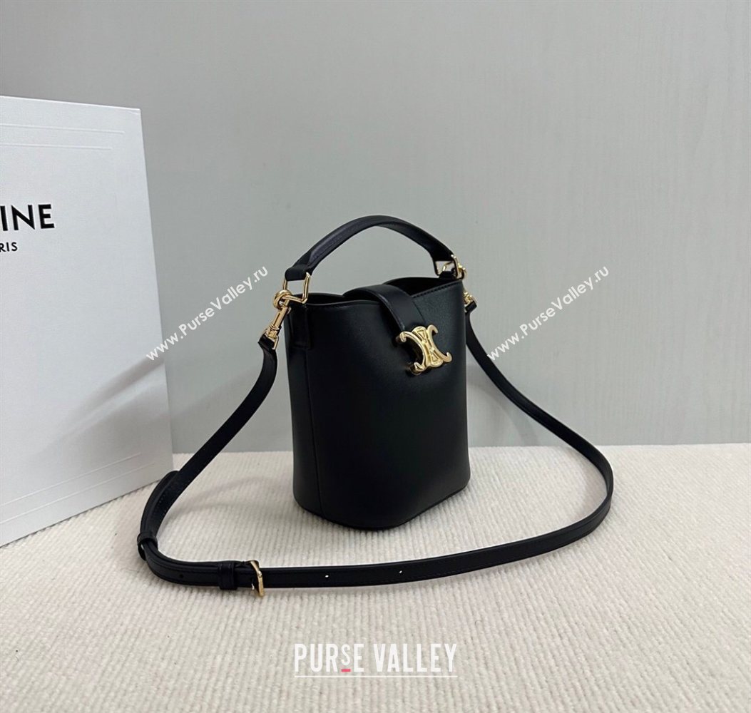 Celine Mini Bucket Bag Louise in Smooth Calfskin Leather Black 2026 10N473 (BL-260121012)