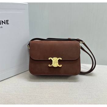 Celine Classique Triomphe Bag in Grained Nubuck Chestnut Brown 187366 2026 (BL-260121035)