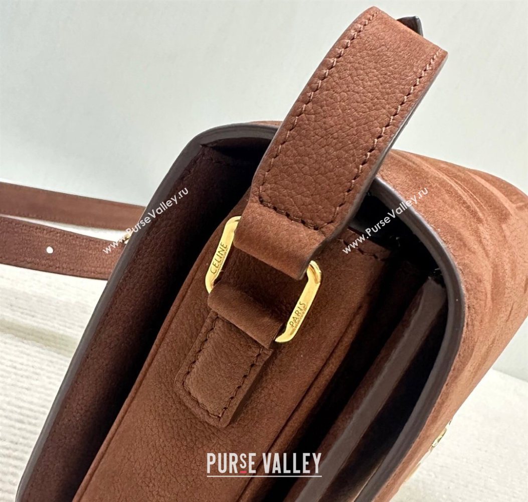 Celine Classique Triomphe Bag in Grained Nubuck Chestnut Brown 187366 2026 (BL-260121035)