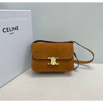 Celine Classique Triomphe Bag in Suede 187366 Camel 2026 (BL-260121036)