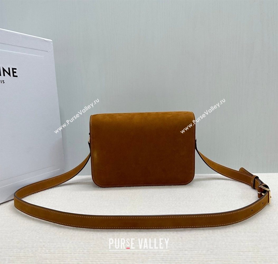 Celine Classique Triomphe Bag in Suede 187366 Camel 2026 (BL-260121036)