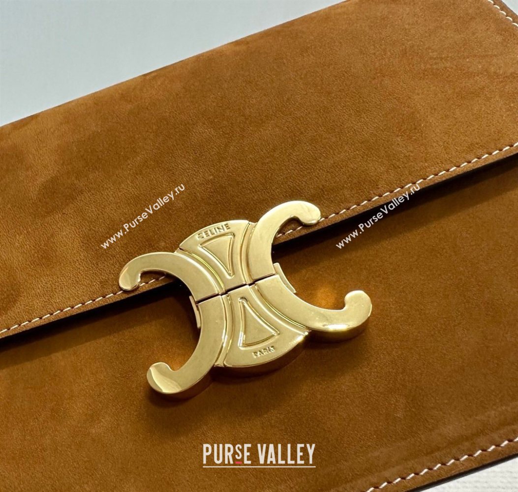 Celine Classique Triomphe Bag in Suede 187366 Camel 2026 (BL-260121036)