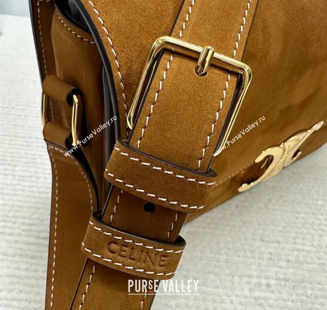 Celine Classique Triomphe Bag in Suede 187366 Camel 2026 (BL-260121036)