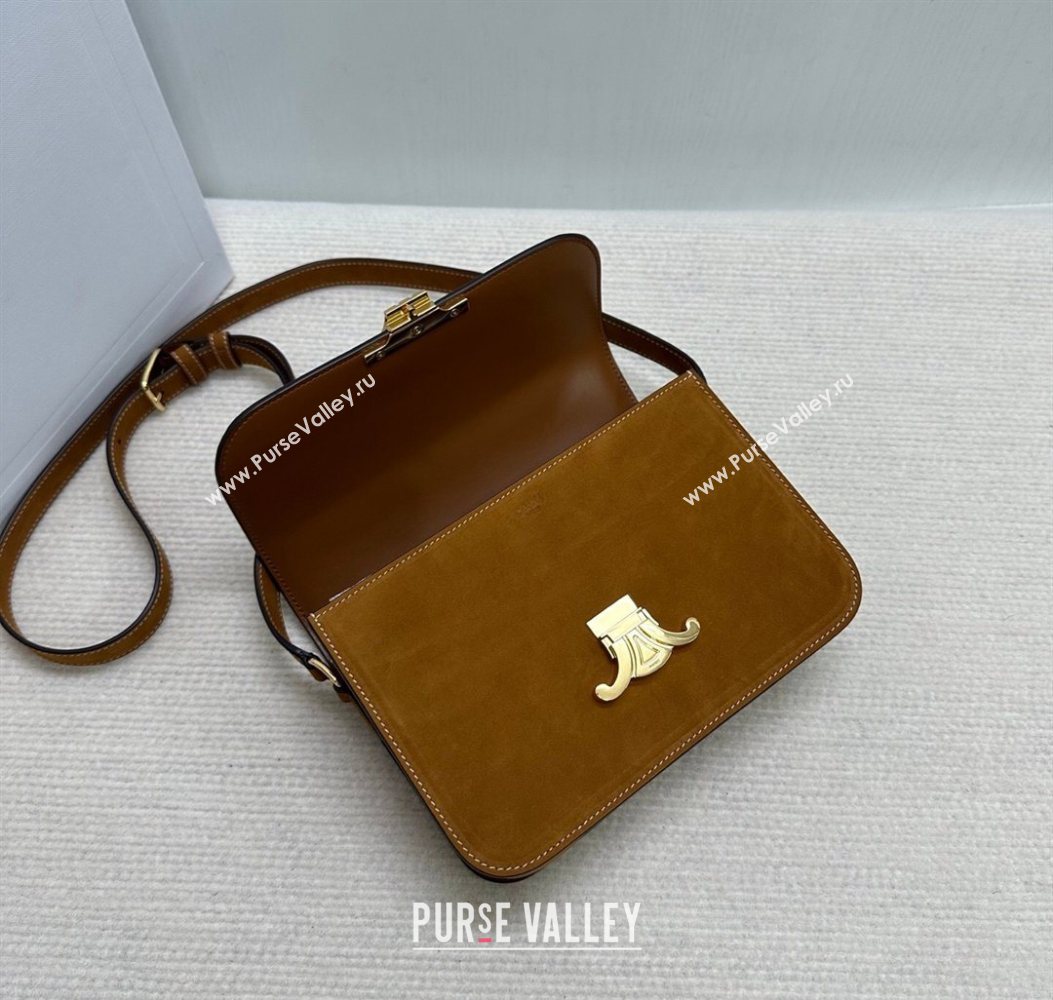Celine Classique Triomphe Bag in Suede 187366 Camel 2026 (BL-260121036)