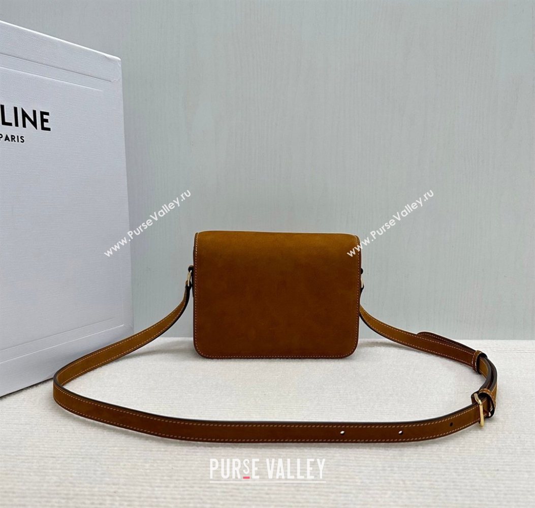 Celine Teen Triomphe Mini Bag in Suede 188423 Camel 2026 (BL-260121016)
