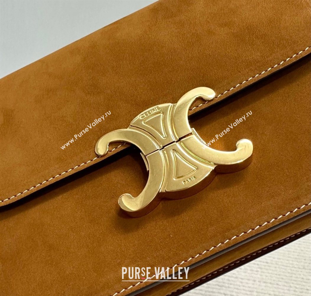 Celine Teen Triomphe Mini Bag in Suede 188423 Camel 2026 (BL-260121016)