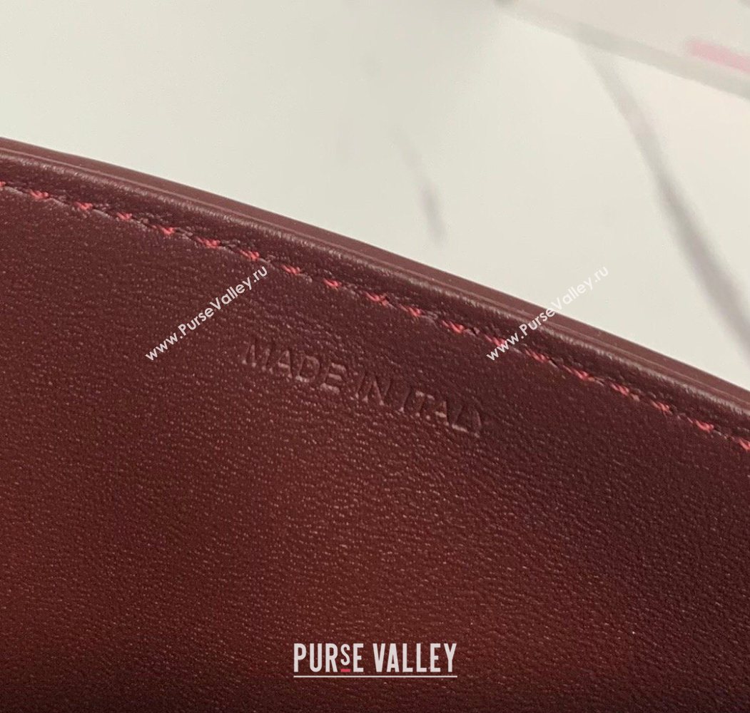 Celine Teen Triomphe Mini Bag in Shiny Calfskin Leather 188423 Burgundy 2026 (BL-260121017)