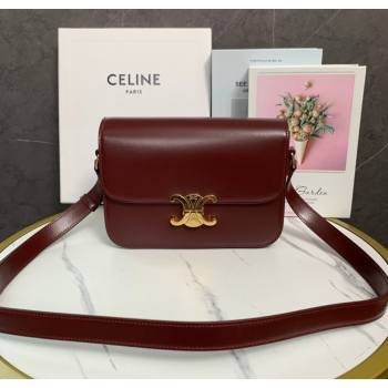 Celine Classique Triomphe Bag in Shiny Calfskin Leather 187366 Burgundy 2026 (BL-260121037)