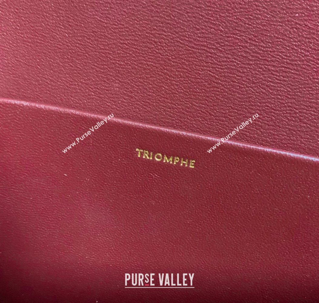 Celine Classique Triomphe Bag in Shiny Calfskin Leather 187366 Burgundy 2026 (BL-260121037)