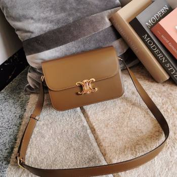 Celine Classique Triomphe Bag in Shiny Calfskin Leather 187366 Caramel 2026 (BL-260121038)