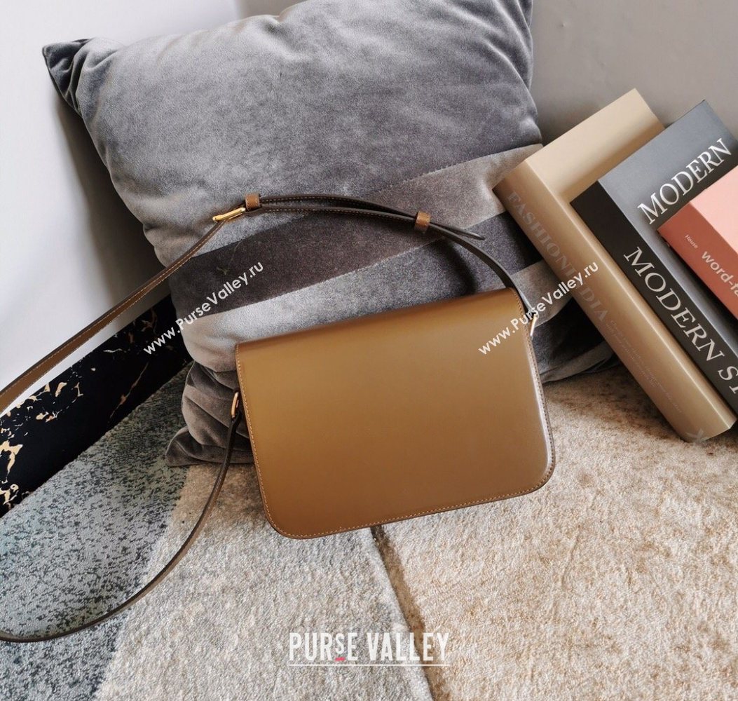 Celine Classique Triomphe Bag in Shiny Calfskin Leather 187366 Caramel 2026 (BL-260121038)