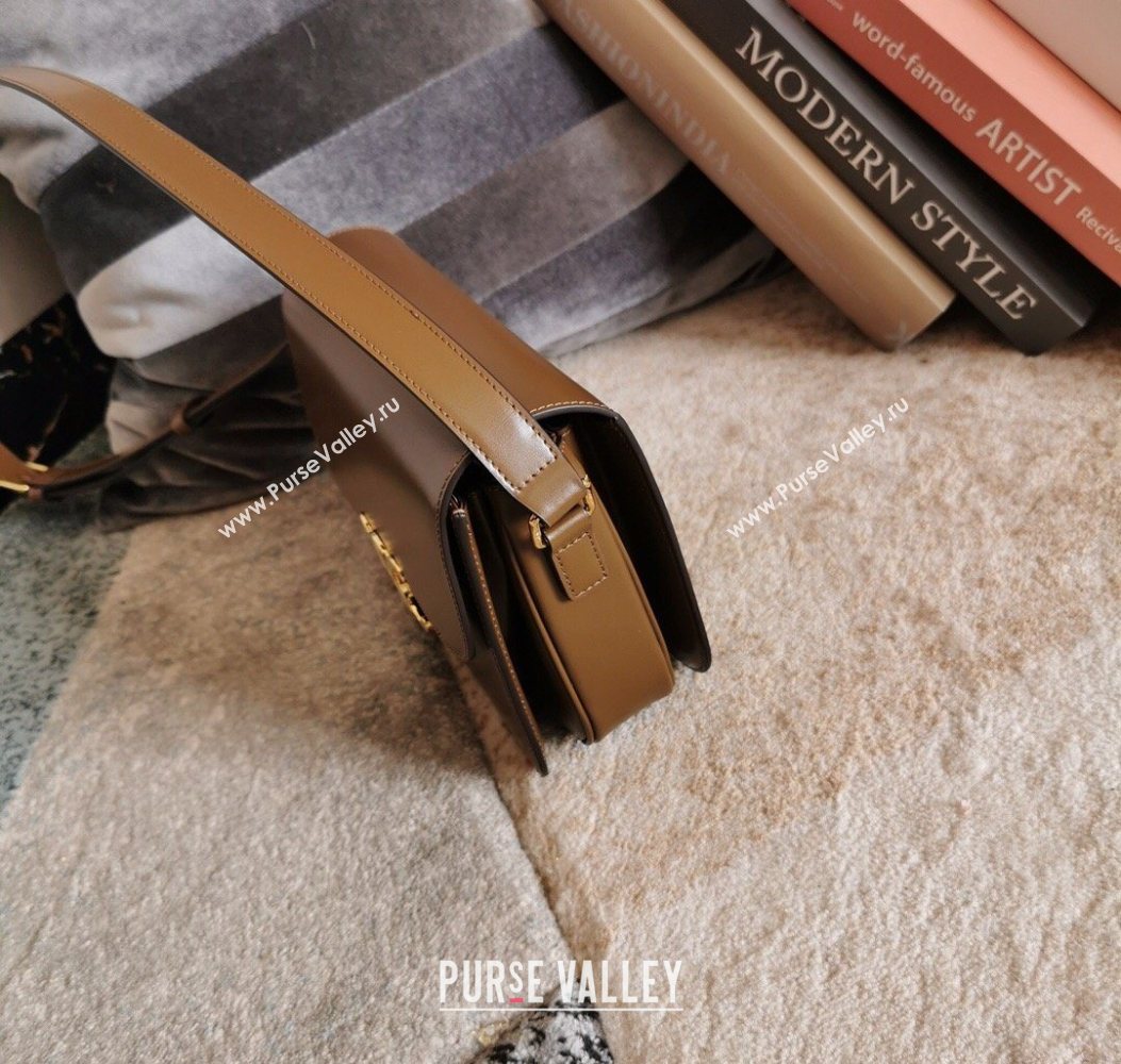 Celine Classique Triomphe Bag in Shiny Calfskin Leather 187366 Caramel 2026 (BL-260121038)