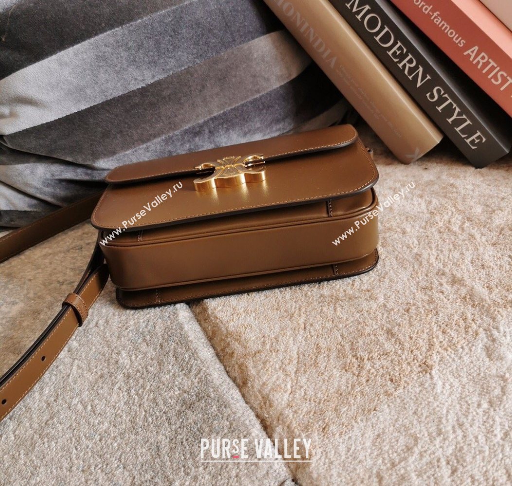 Celine Classique Triomphe Bag in Shiny Calfskin Leather 187366 Caramel 2026 (BL-260121038)