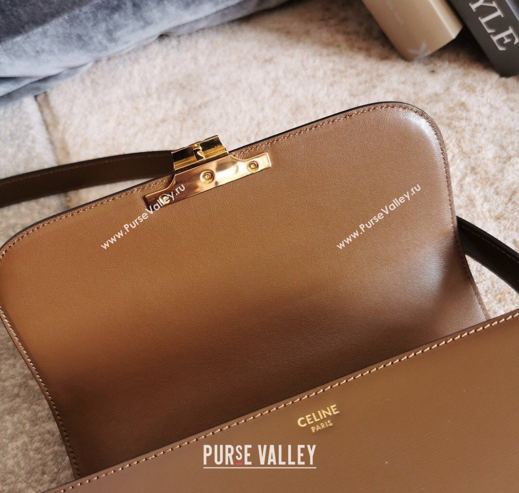 Celine Classique Triomphe Bag in Shiny Calfskin Leather 187366 Caramel 2026 (BL-260121038)