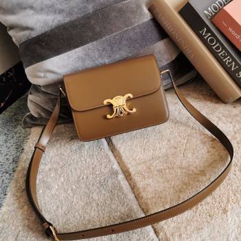 Celine Teen Triomphe Mini Bag in Shiny Calfskin Leather 188423 Caramel 2026 (BL-260121018)