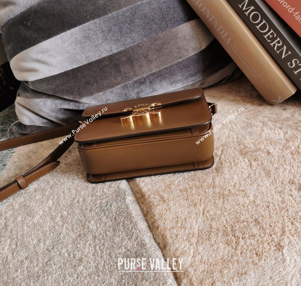 Celine Teen Triomphe Mini Bag in Shiny Calfskin Leather 188423 Caramel 2026 (BL-260121018)
