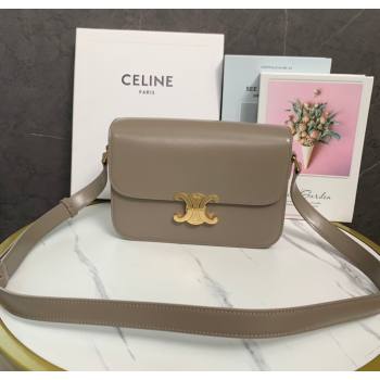 Celine Classique Triomphe Bag in Shiny Calfskin Leather 187366 Pebble Grey 2026 (BL-260121039)