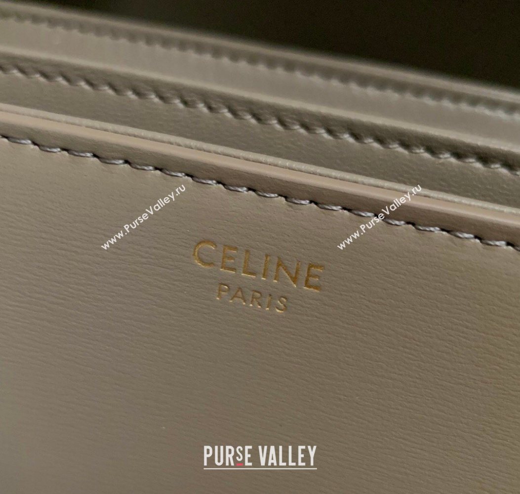 Celine Classique Triomphe Bag in Shiny Calfskin Leather 187366 Pebble Grey 2026 (BL-260121039)