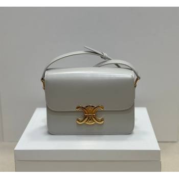 Celine Teen Triomphe Mini Bag in Shiny Calfskin Leather 188423 Chalk White 2026 (BL-260121019)