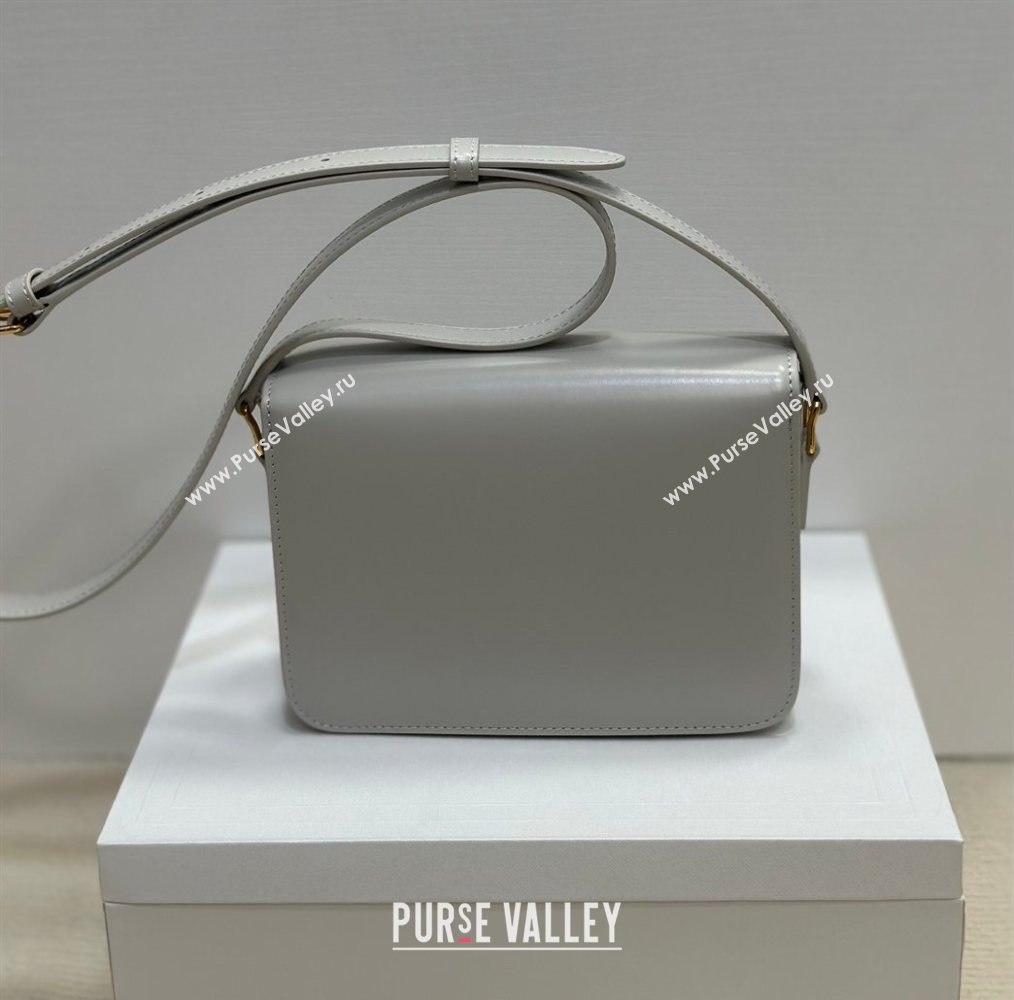 Celine Teen Triomphe Mini Bag in Shiny Calfskin Leather 188423 Chalk White 2026 (BL-260121019)