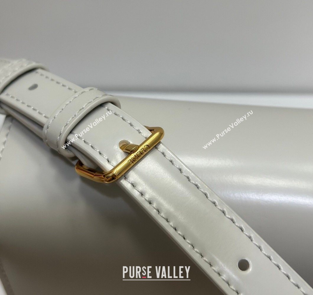 Celine Teen Triomphe Mini Bag in Shiny Calfskin Leather 188423 Chalk White 2026 (BL-260121019)