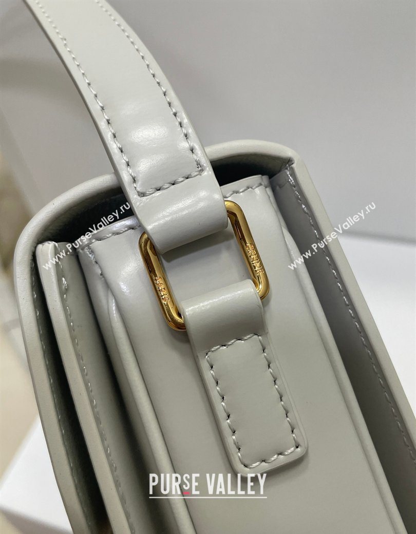 Celine Teen Triomphe Mini Bag in Shiny Calfskin Leather 188423 Chalk White 2026 (BL-260121019)
