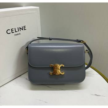 Celine Classique Triomphe Bag in Shiny Calfskin Leather 187366 Blue/Grey 2026 (BL-260121040)