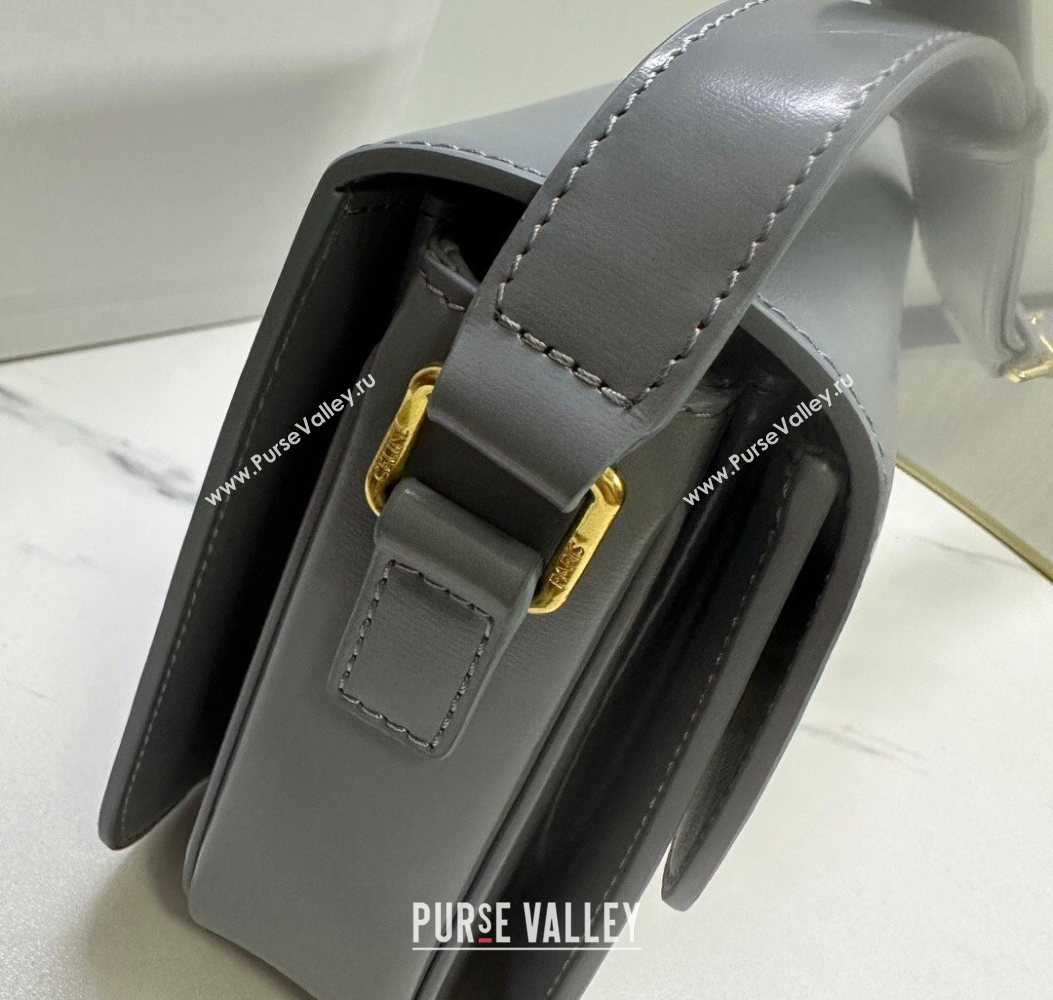 Celine Classique Triomphe Bag in Shiny Calfskin Leather 187366 Blue/Grey 2026 (BL-260121040)