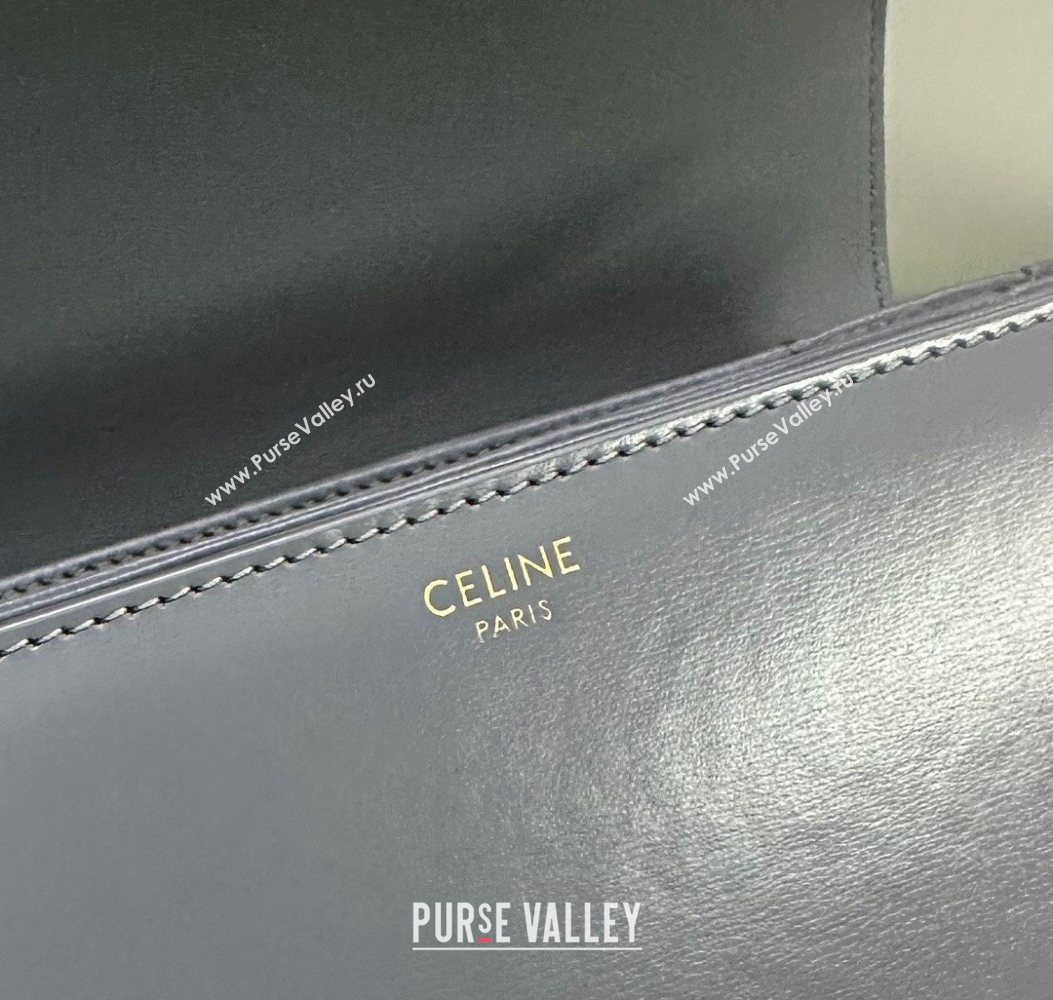 Celine Classique Triomphe Bag in Shiny Calfskin Leather 187366 Blue/Grey 2026 (BL-260121040)