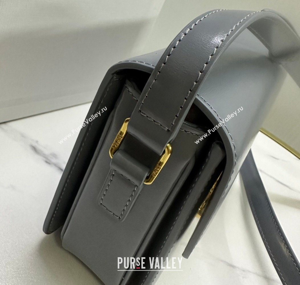 Celine Teen Triomphe Mini Bag in Shiny Calfskin Leather 188423 Blue Grey 2026 (BL-260121020)