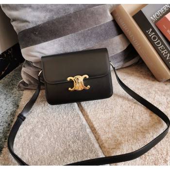 Celine Teen Triomphe Mini Bag in Shiny Calfskin Leather 188423 Black/Gold 2026 (BL-260121021)