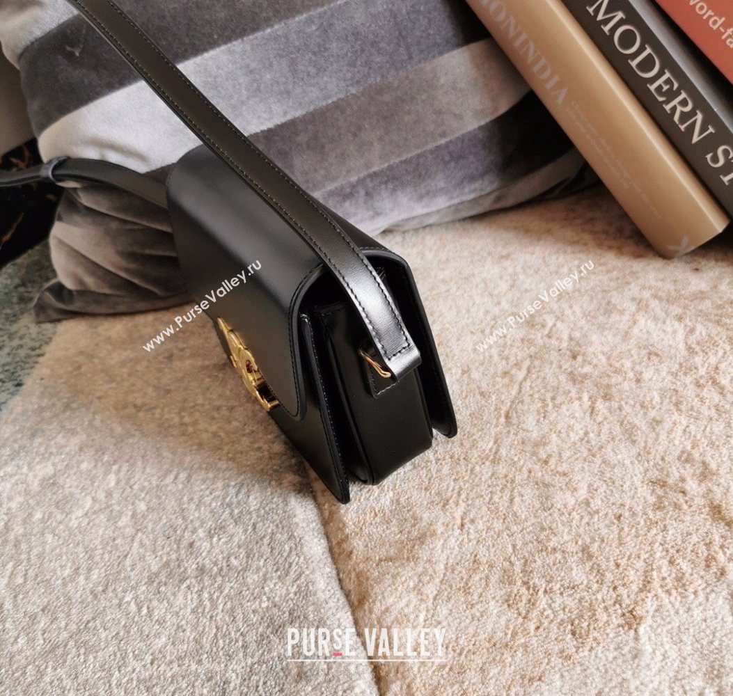 Celine Teen Triomphe Mini Bag in Shiny Calfskin Leather 188423 Black/Gold 2026 (BL-260121021)