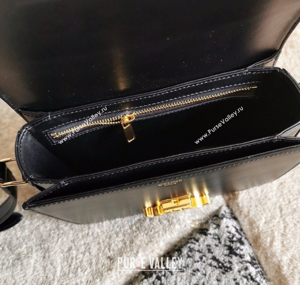 Celine Teen Triomphe Mini Bag in Shiny Calfskin Leather 188423 Black/Gold 2026 (BL-260121021)