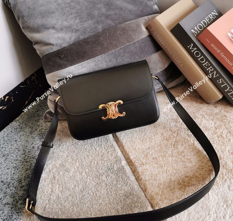 Celine Classique Triomphe Bag in Shiny Calfskin Leather 187366 Black/Gold 2026 (BL-260121041)