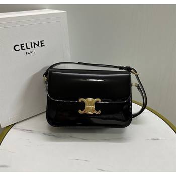Celine Classique Triomphe Bag in Patent Calfskin Leather 187366 Black/Gold 2026 (BL-260121042)