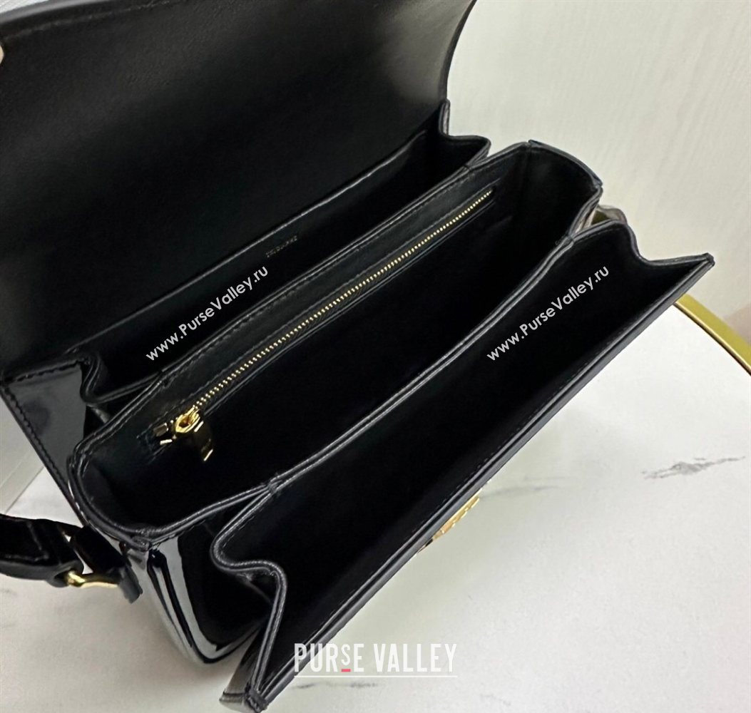 Celine Classique Triomphe Bag in Patent Calfskin Leather 187366 Black/Gold 2026 (BL-260121042)