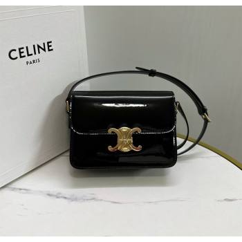 Celine Teen Triomphe Mini Bag in Patent Calfskin Leather 188423 Black/Gold 2026 (BL-260121022)