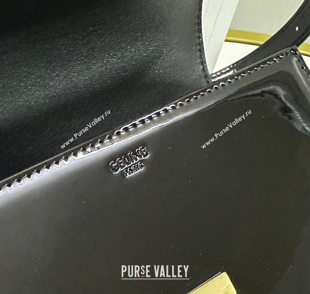 Celine Teen Triomphe Mini Bag in Patent Calfskin Leather 188423 Black/Gold 2026 (BL-260121022)