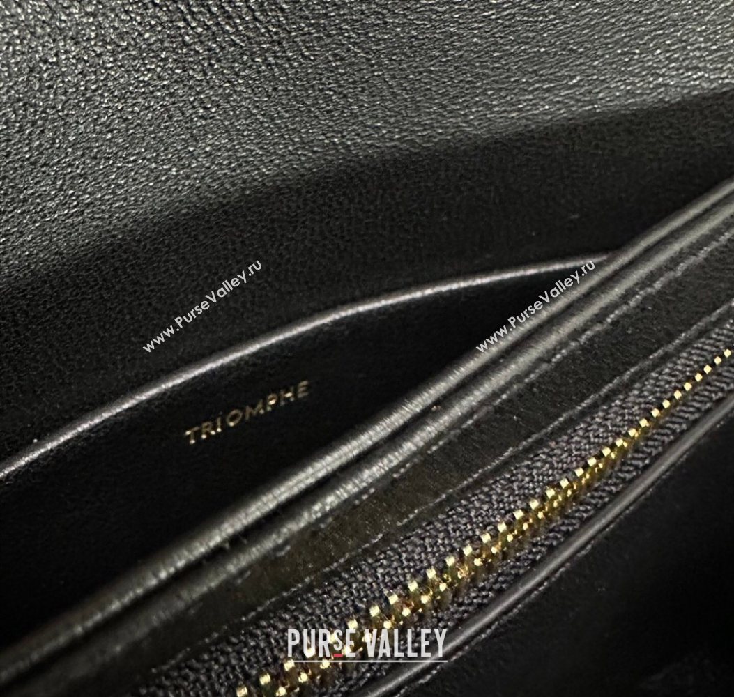 Celine Teen Triomphe Mini Bag in Patent Calfskin Leather 188423 Black/Gold 2026 (BL-260121022)