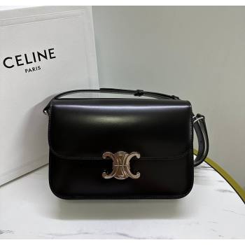Celine Classique Triomphe Bag in Shiny Calfskin Leather 187366 Black/Silver 2026 (BL-260121043)