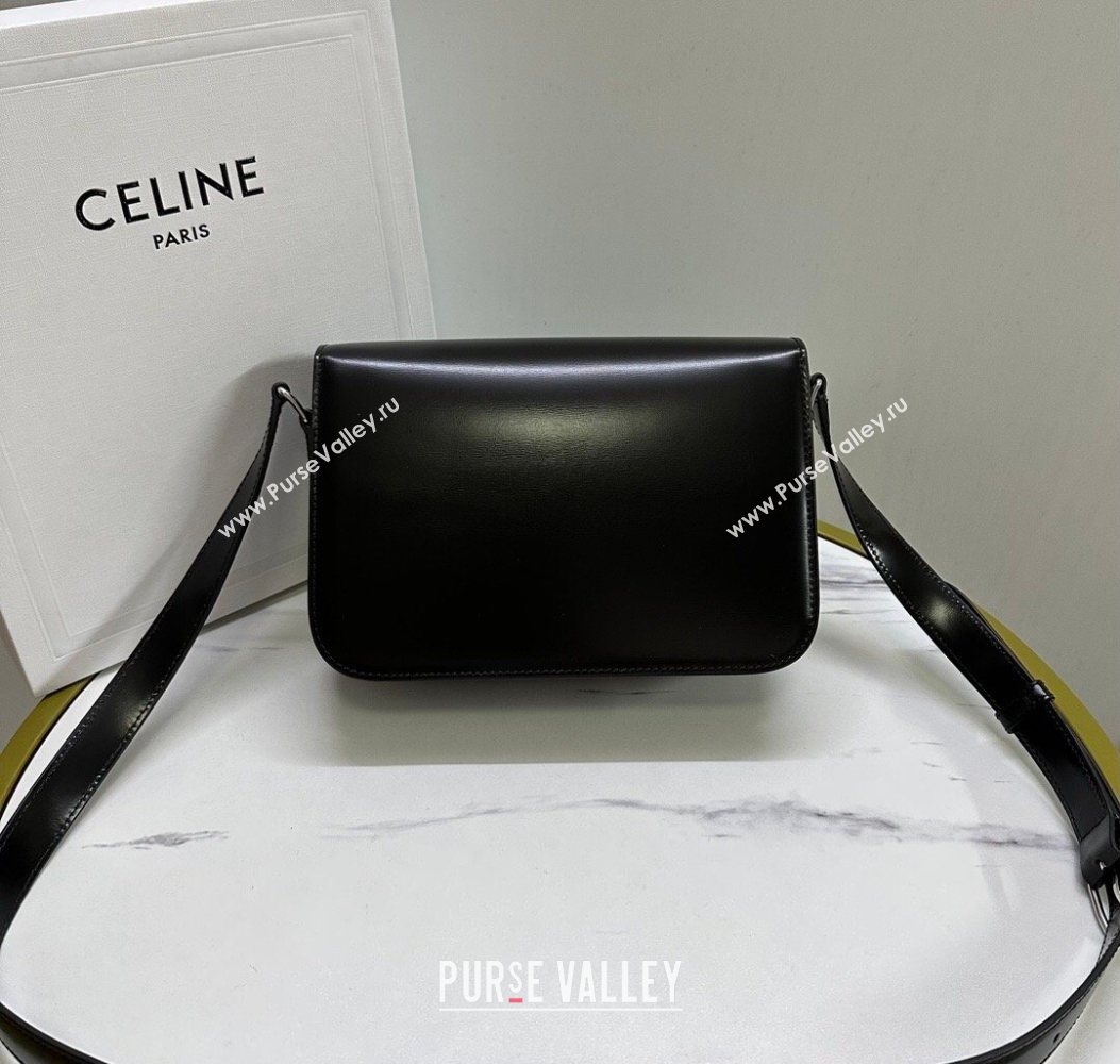 Celine Classique Triomphe Bag in Shiny Calfskin Leather 187366 Black/Silver 2026 (BL-260121043)