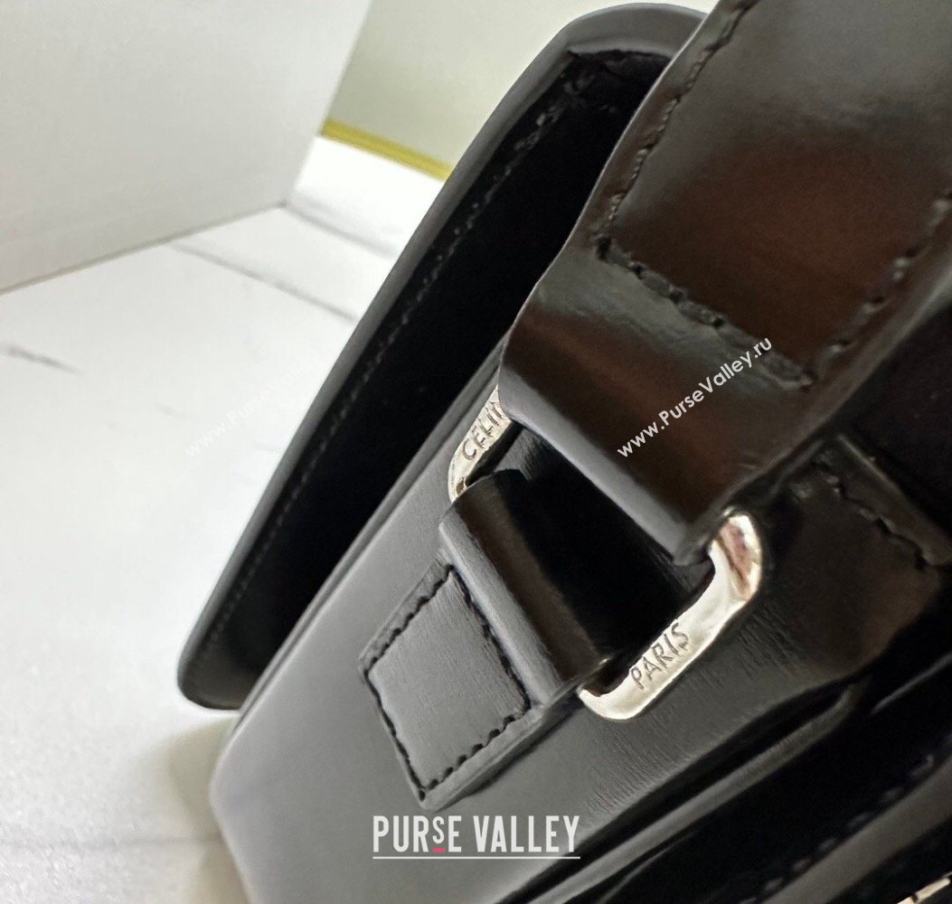 Celine Classique Triomphe Bag in Shiny Calfskin Leather 187366 Black/Silver 2026 (BL-260121043)